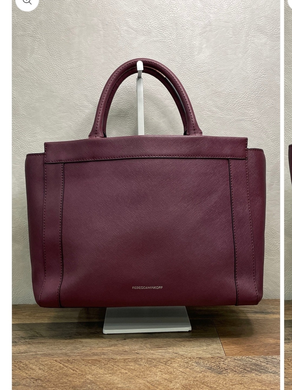 Rebecca Minkoff MONROE Plum Leather Top-Handle Tote